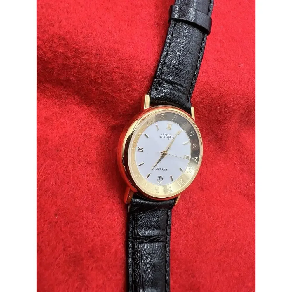 Perry Ellis Quartz Watch AMERICA Collection Genuine Leather Water Resistant